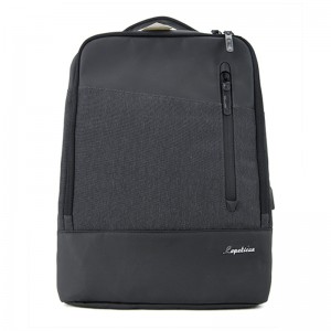 19SA-7840M Új érkezésű PU nylon vízálló hátizsákkal, 15 hüvelykes laptop hátizsákkal, USB töltéssel